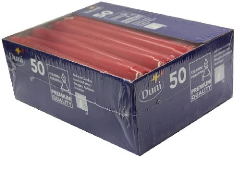 CANDELA ANTICA ROSSA 25X2,2 cm 7,5h 50pz COD 351327 DUNI - Image 2