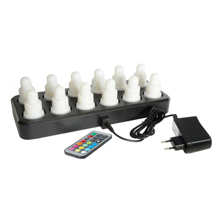 KIT DI 12 LED CON ADATTATORE+CARC.+TELEC COD 171486 DUNI MULTICOLORE