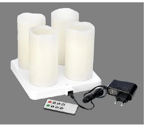 KIT DI 4 LED CON ADATTATORE+CARC.+TELEC  COD 174428 DUNI BIANCO PILLAR IN CERA - Image 3