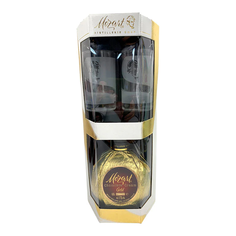 LIQUORE MOZART GOLD GIFT BOX 2 BICCHIERI + BOTTIGLIA 50CL