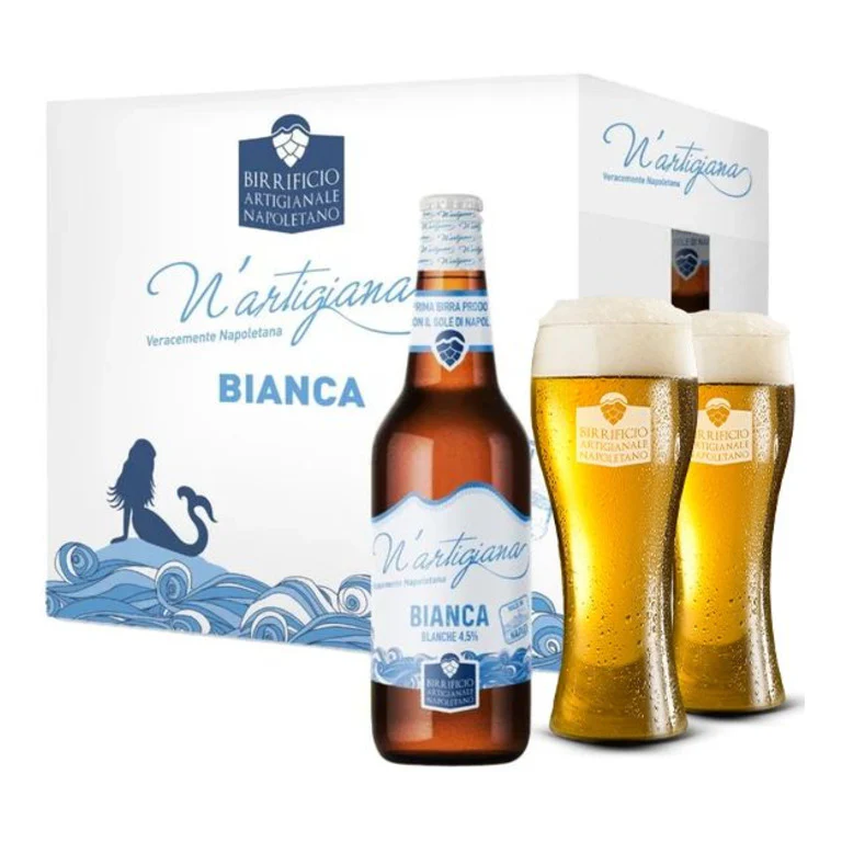 N'Artigiana Bianca 33 cl + 6 Bicchieri N'Artigiana in REGALO