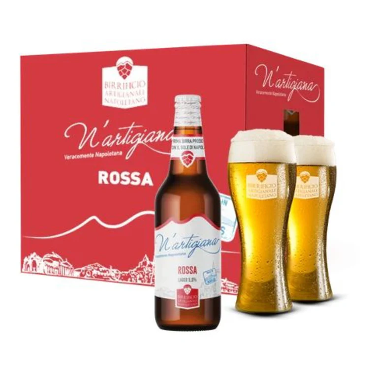 N'Artigiana Rossa 33 cl + 6 Bicchieri N'Artigiana in REGALO