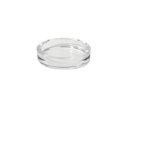 PIATTO PER CANDELA TRASPARENTE 80mmx 1pz  cod 160335
