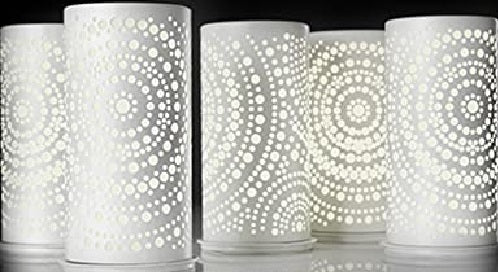 PORTACANDELE IN METALLO BILLY BIANCO  COD.174418DUNI 140X75mm - Image 3
