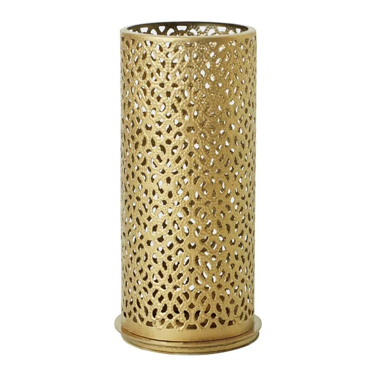 PORTACANDELE IN METALLO BLISS ORO COD.176149 DUNI 140X75mm