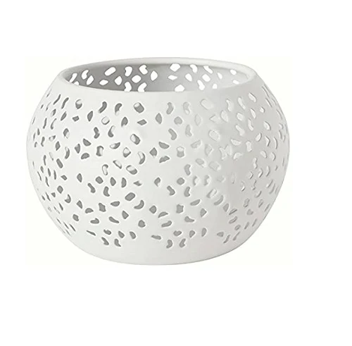 PORTACANDELE METALLE. BIANCO MABEL x6pz  COD.171485 DUNI