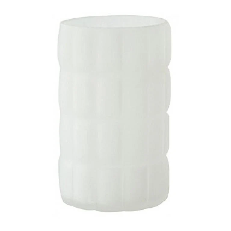 PORTACANDELE VETRO SATIN. BIANCO x6pz  COD.168255 DUNI 75X120 mm lavabili mano