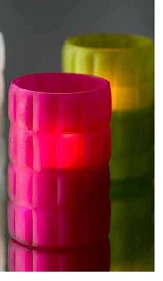 PORTACANDELE VETRO SATIN. FUCSIA x6pz  COD.168256 DUNI 75X120 mm lavabili mano - Image 2