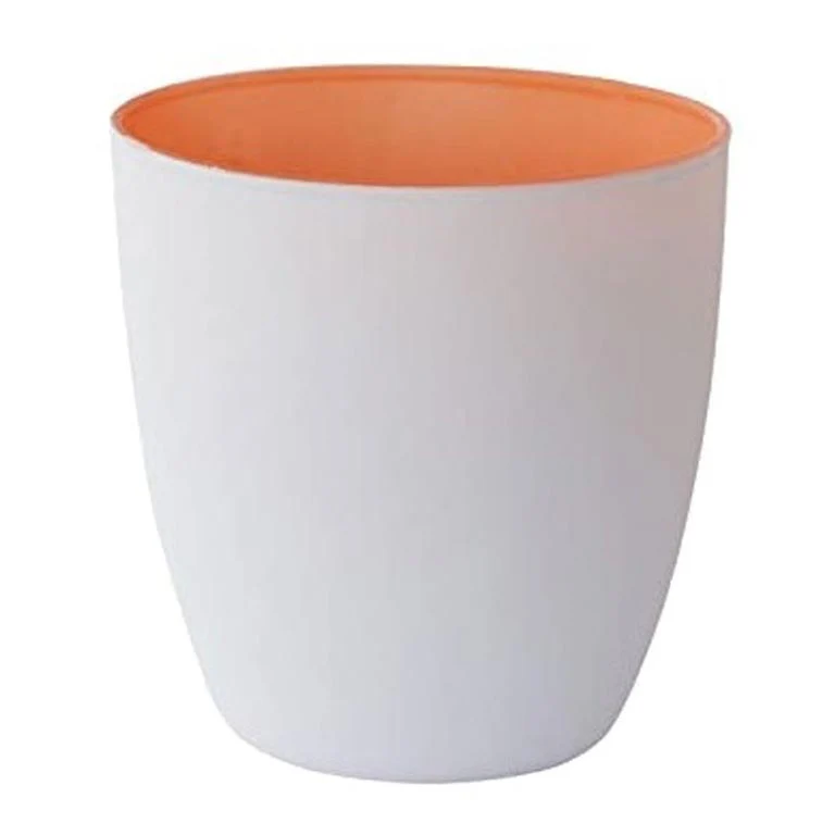PORTACANDELE VETRO SATIN.POPPIE x6pz  COD.168264 DUNI 90X85mm BIANCO/MANDARINO