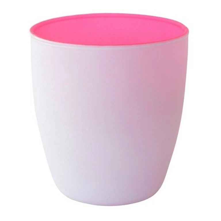 PORTACANDELE VETRO SATIN.POPPIE x6pz  COD.168265 DUNI 90X85mm BIANCO/FUCSIA