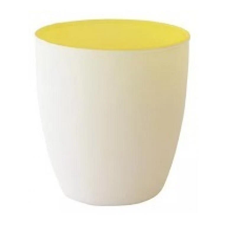 PORTACANDELE VETRO SATIN.POPPIE x6pz  COD.168266 DUNI 90X85mm BIANCO/GIALLO