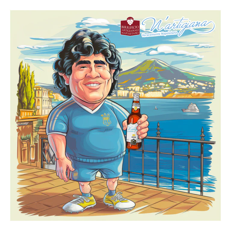 QUADRO FOREX MARADONA FUMETTO 50x50Cm.