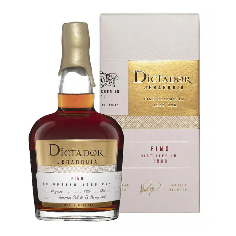 RUM DICTADOR JERARQUIA FINO COLUMBIAN  AGED 35 YEARS - 70CL  DISTILLER 1987