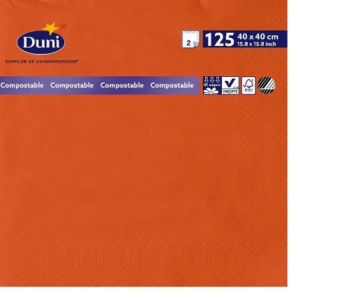 TOVAGLIOLI MANDARINO 2 VELI 40x40 125pz  COD 165588 DUNI - Image 2