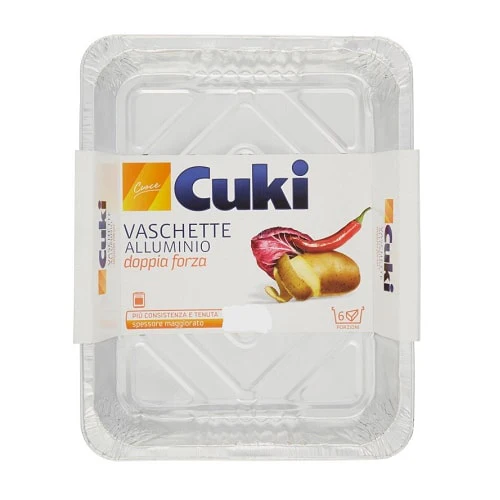 VASCHETTA ALLUMINIO 6 PORZIONI x50pz  (COD 102) CUKI 238ML BASSA
