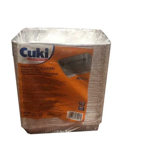 VASCHETTA ALLUMINIO N° 4 STANDARD x100 p  (COD 129)  CUKI 1100 CC 210X160