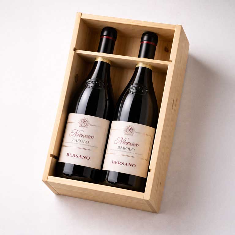 VINO BERSANO NIRVASCO BAROLO 2019  DOCG-75CL CASSA IN LEGNO DA 2 BT - Image 3