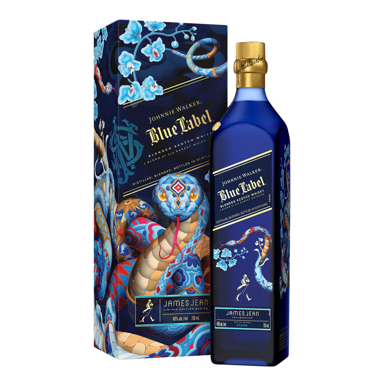 WHISKY JOHNNIE WALKER BLUE LABEL -70CL JA. JEAN YEAR OF THE SNAKE LIM. EDITION